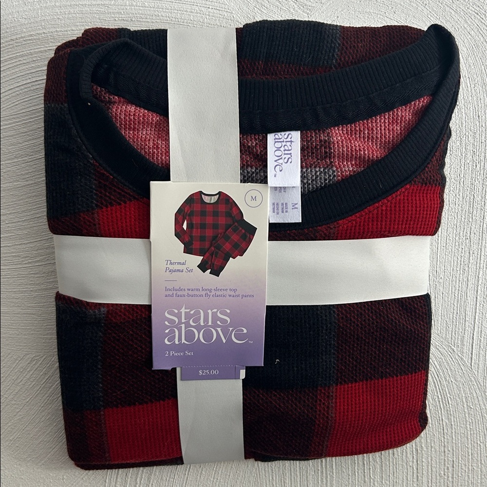 Stars Above Women’s Red and Black Thermal Pajama Set